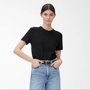 Black Stretch Crepe T-shirt (Crepe Jersey)